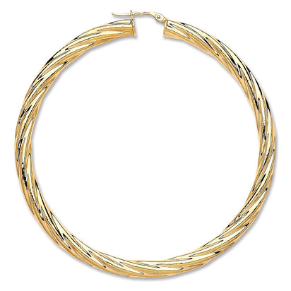 Yellow Gold Large 69mm Twist Hoop