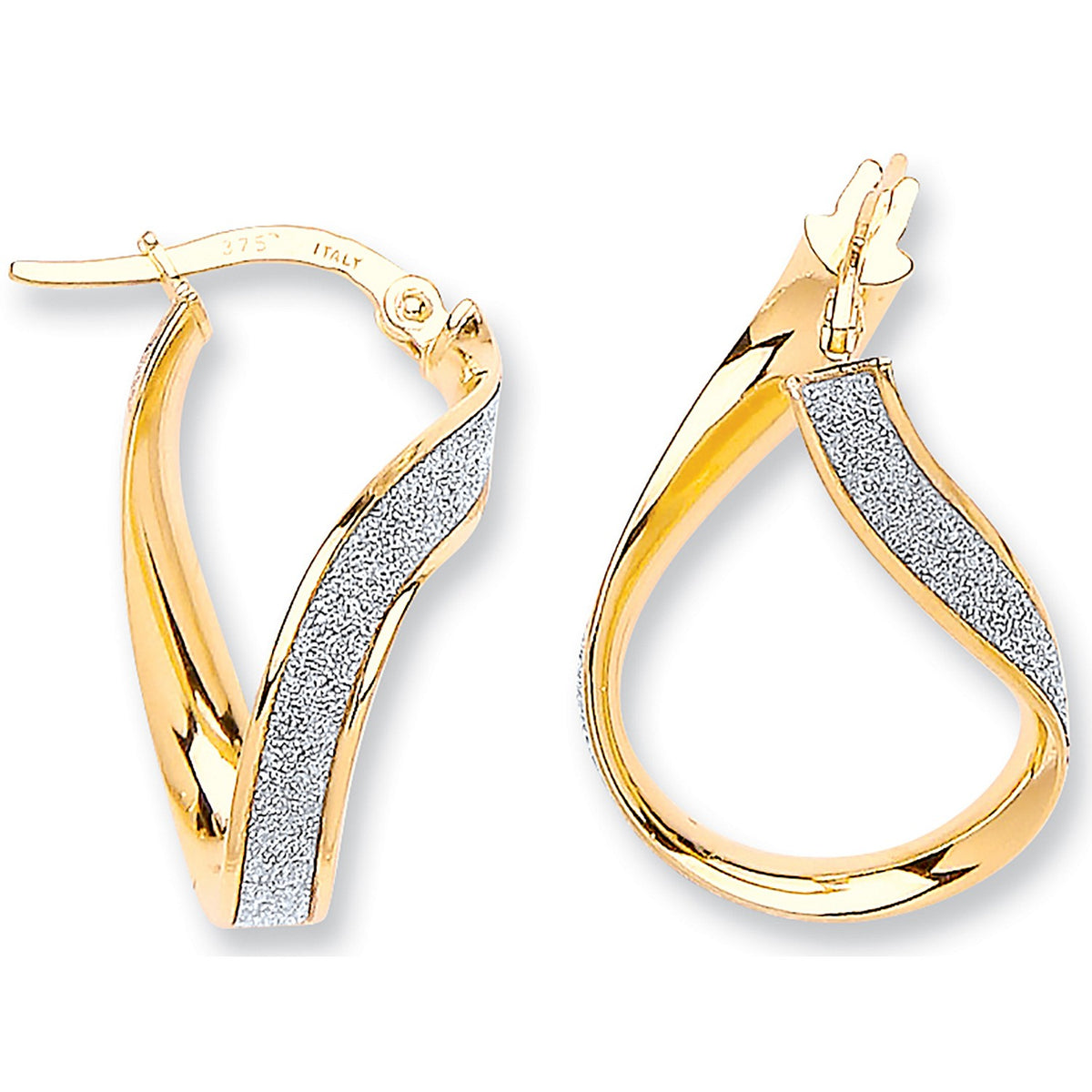 Yellow Gold Wavy Moodust Earrings