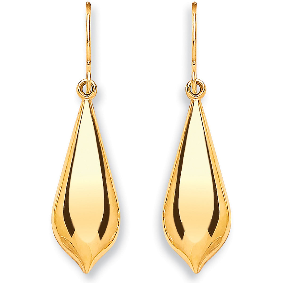 Yellow Gold Pear Shape Drop  Earrings