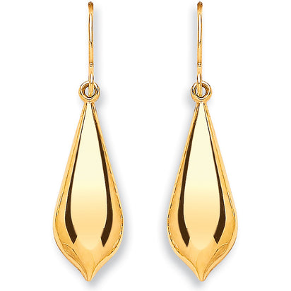 Yellow Gold Pear Shape Drop  Earrings