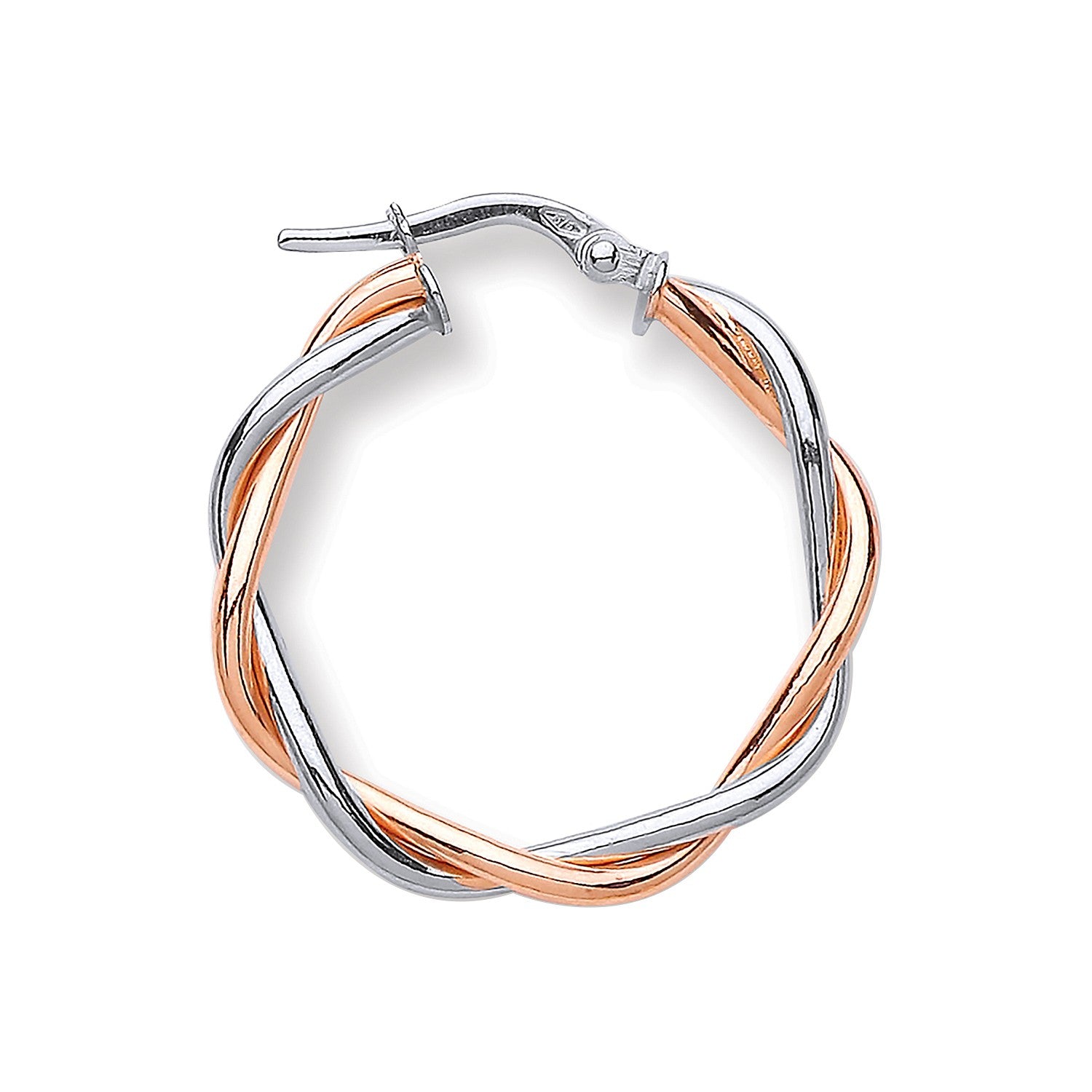 White Gold 22.7mm Twist Earring