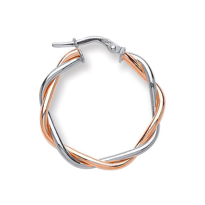 White Gold 22.7mm Twist Earring