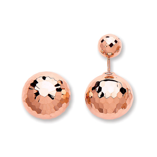 Rose Gold Disco Ball Screw Back Earrings