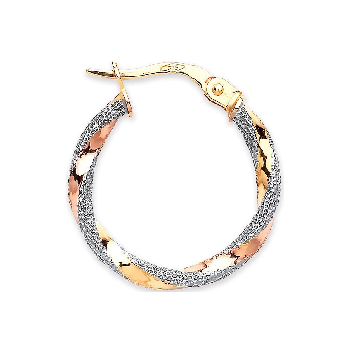 Yellow Gold &amp; Rose Gold 19.8mm Twist Earrings