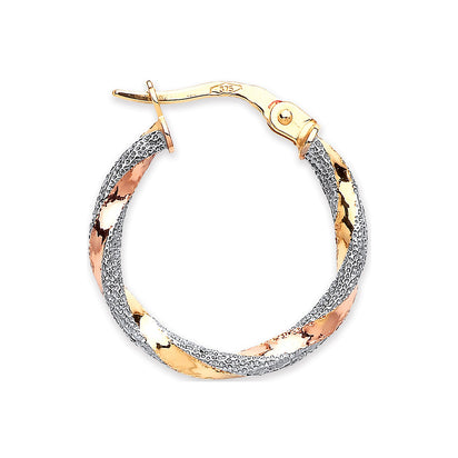Yellow Gold & Rose Gold 19.8mm Twist Earrings