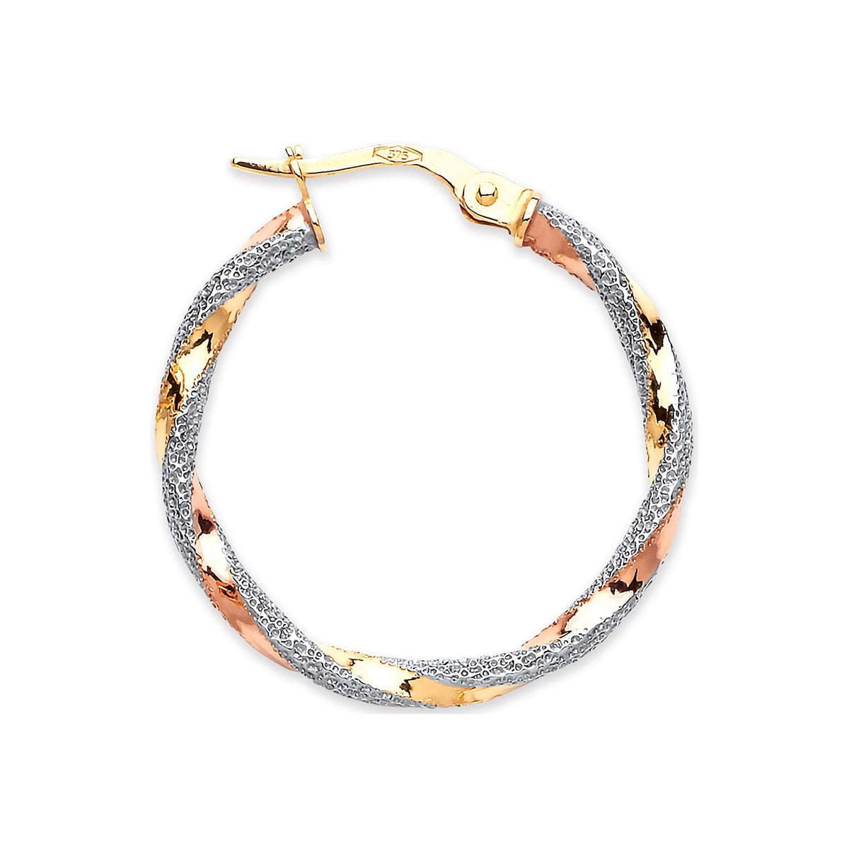 Yellow Gold &amp; Rose Gold 24.5mm Twist Earrings