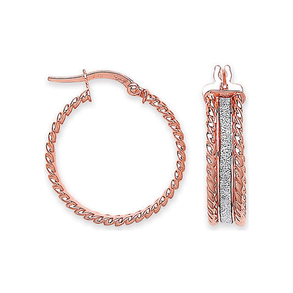 RG 22.6mm Moondust Ribbed Edge Earrings