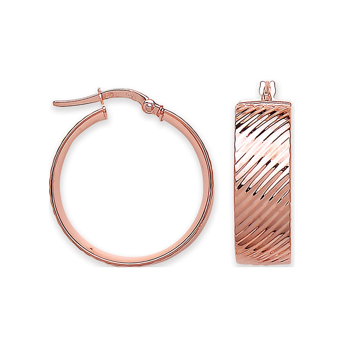RG 23.6mm Ribbed Hoop Earrings