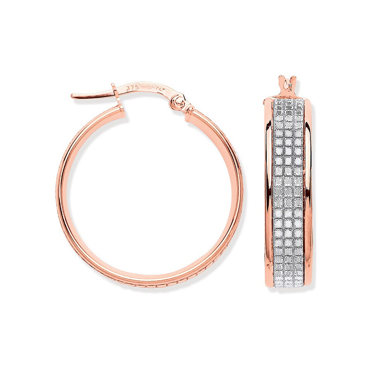 Rose Gold Moondust p/c Illusion 24.7mm Hoop Earrings