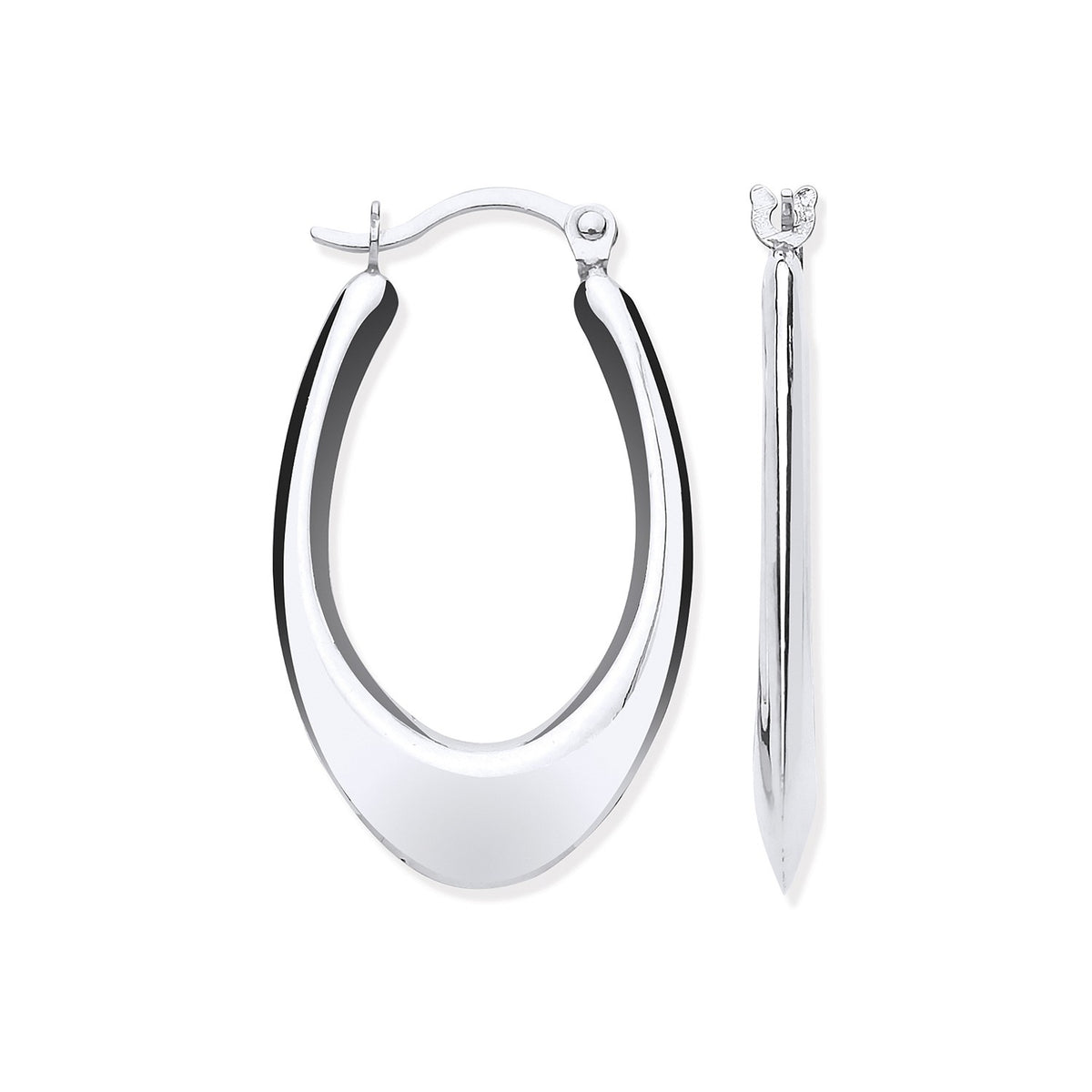 White Gold Hollow Plain Tube Earrings