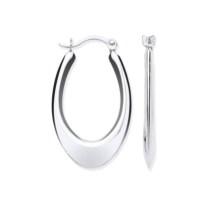 White Gold Hollow Plain Tube Earrings