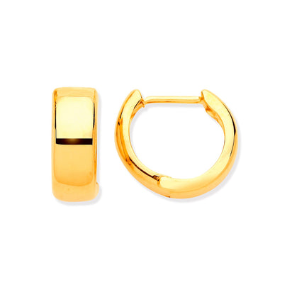 Yellow Gold 13.3mm Hinged Huggies