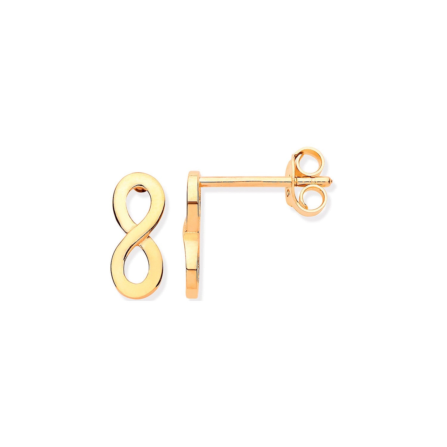 Yellow Gold Infinity/Figure Eight Small Stud Earrings