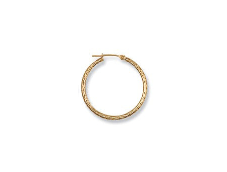 Yellow Gold D/C Hoop Earrings