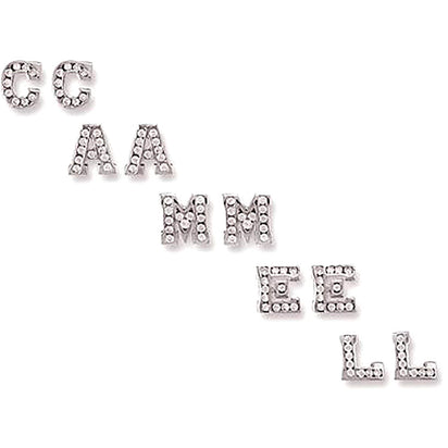 Yellow Gold Cz Initail Stud Earrings