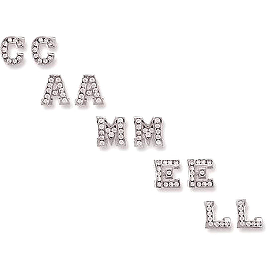 Yellow Gold Cz Initail Stud Earrings