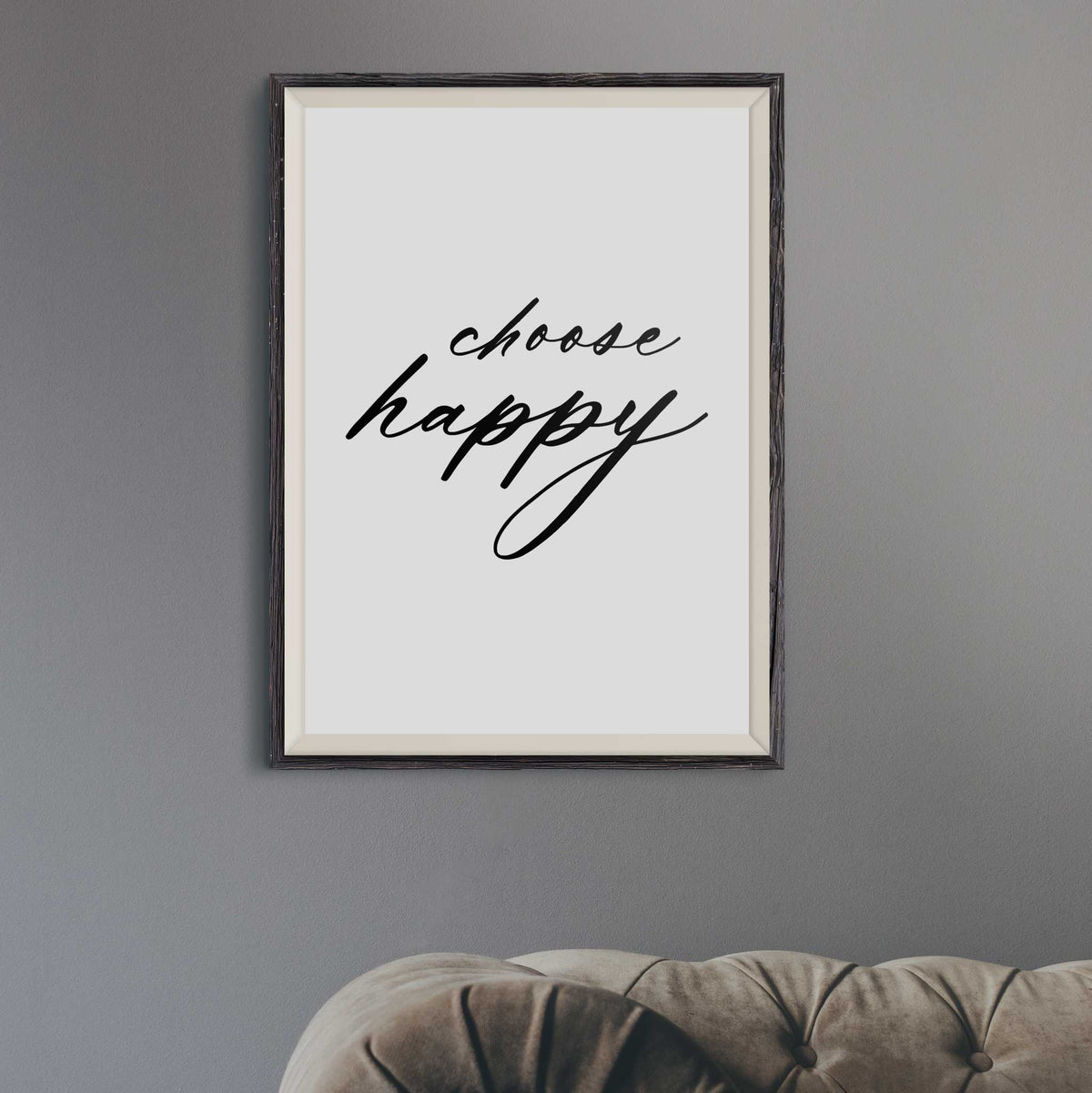 Happy quotes wall art print