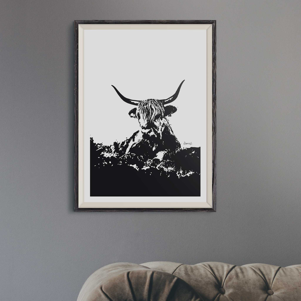 highland cow art print