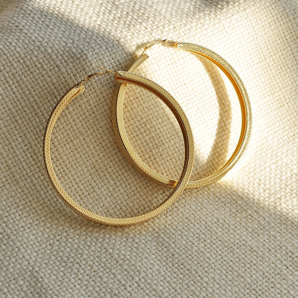 Tina large gold effect hoops