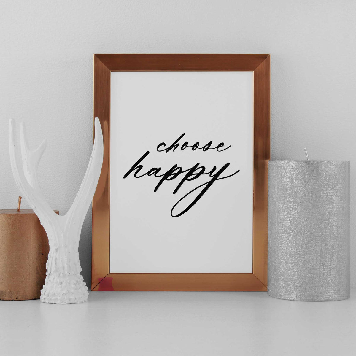 Happy quotes wall art print