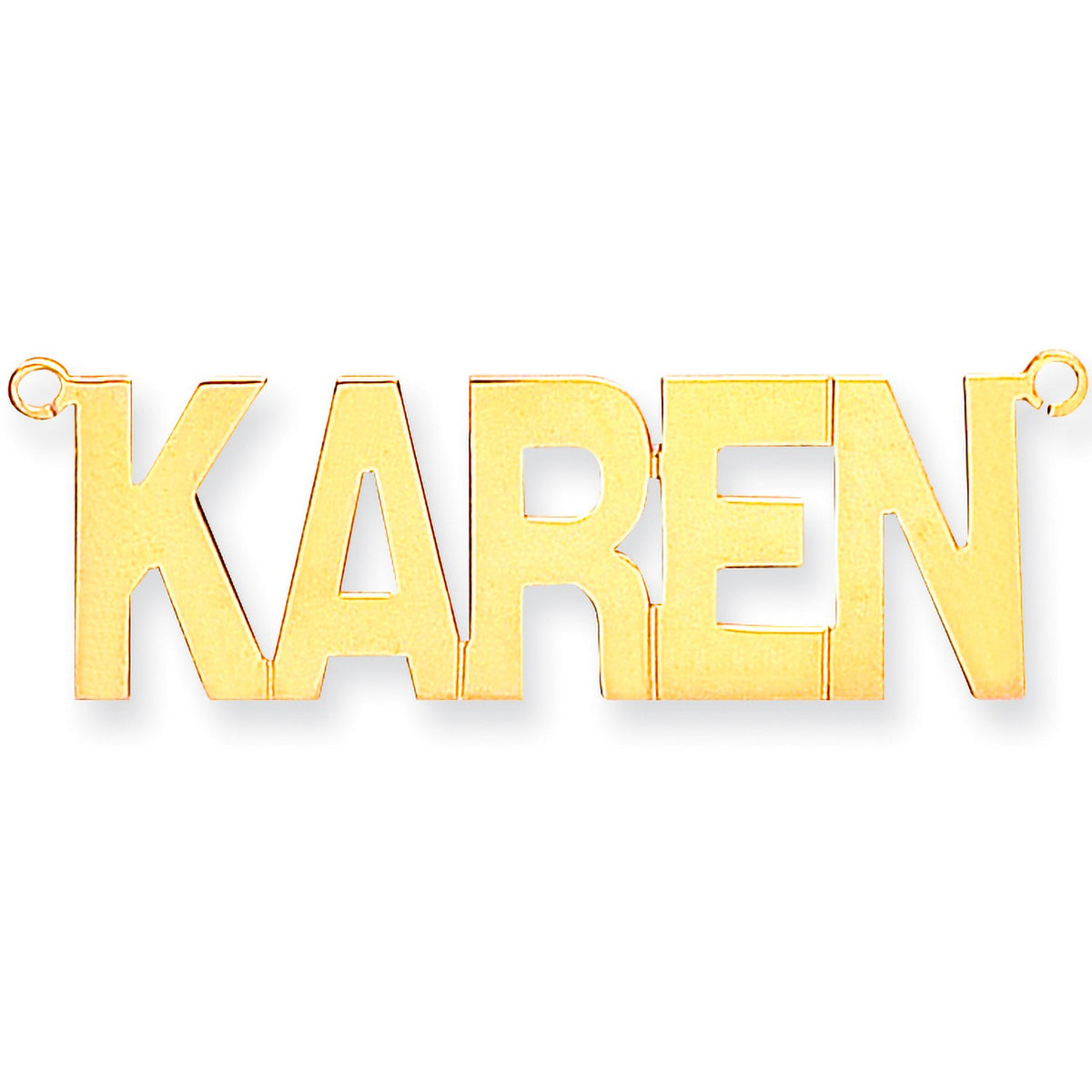 9ct Gold Large Block Style Name Necklace