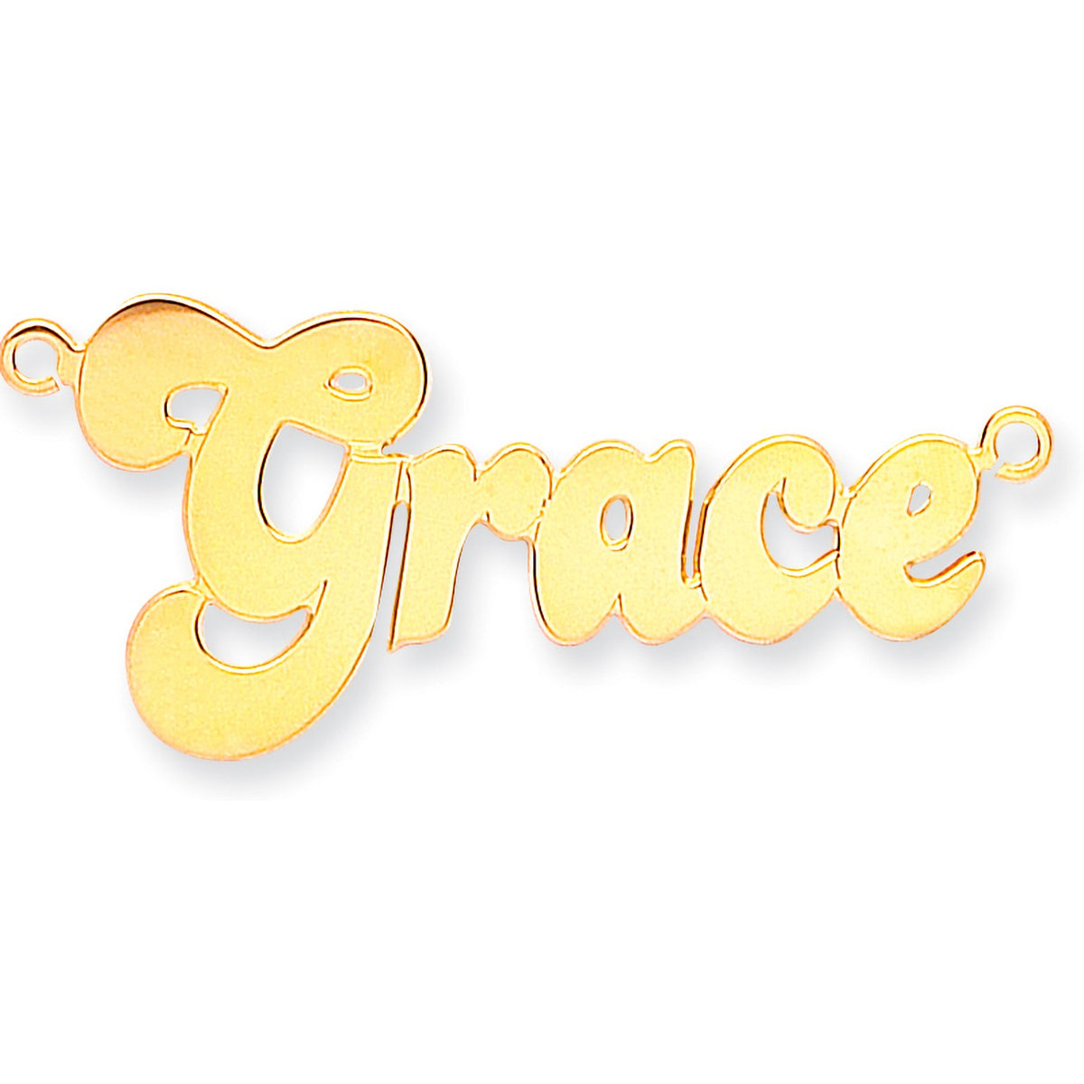 Yellow Gold Large Banana Split Style Name Necklace