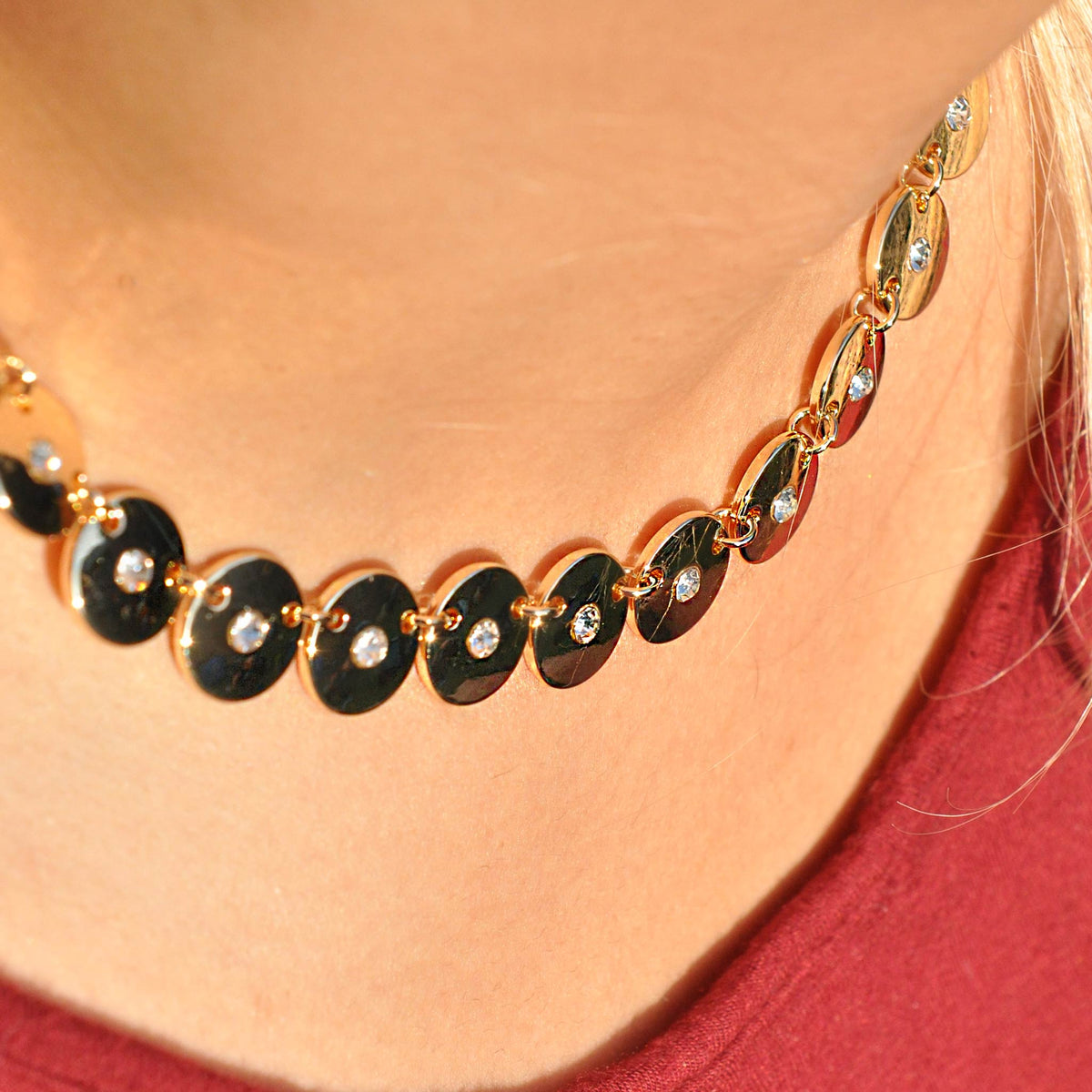 Irina Gold Button Necklace