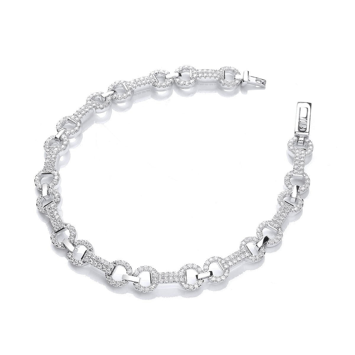 Micro Pave&#39; 280 White Cz&#39;s Bracelet 7.5&quot;/19cm