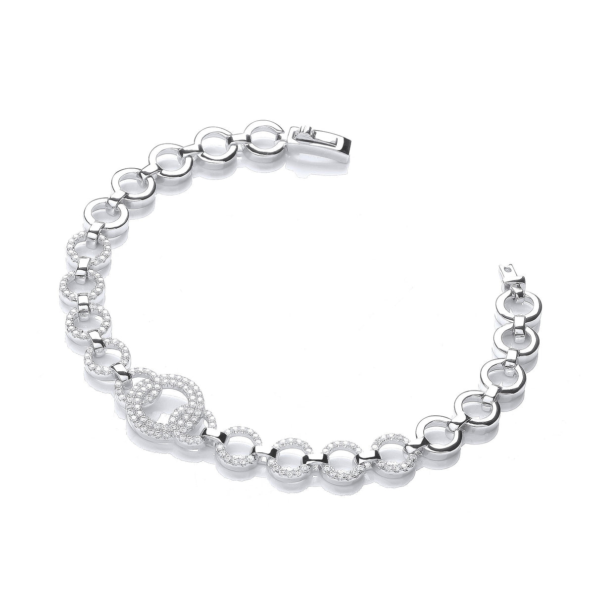 Micro Pave&#39; 164 White Cz&#39;s Bracelet 7.5&quot;/19cm