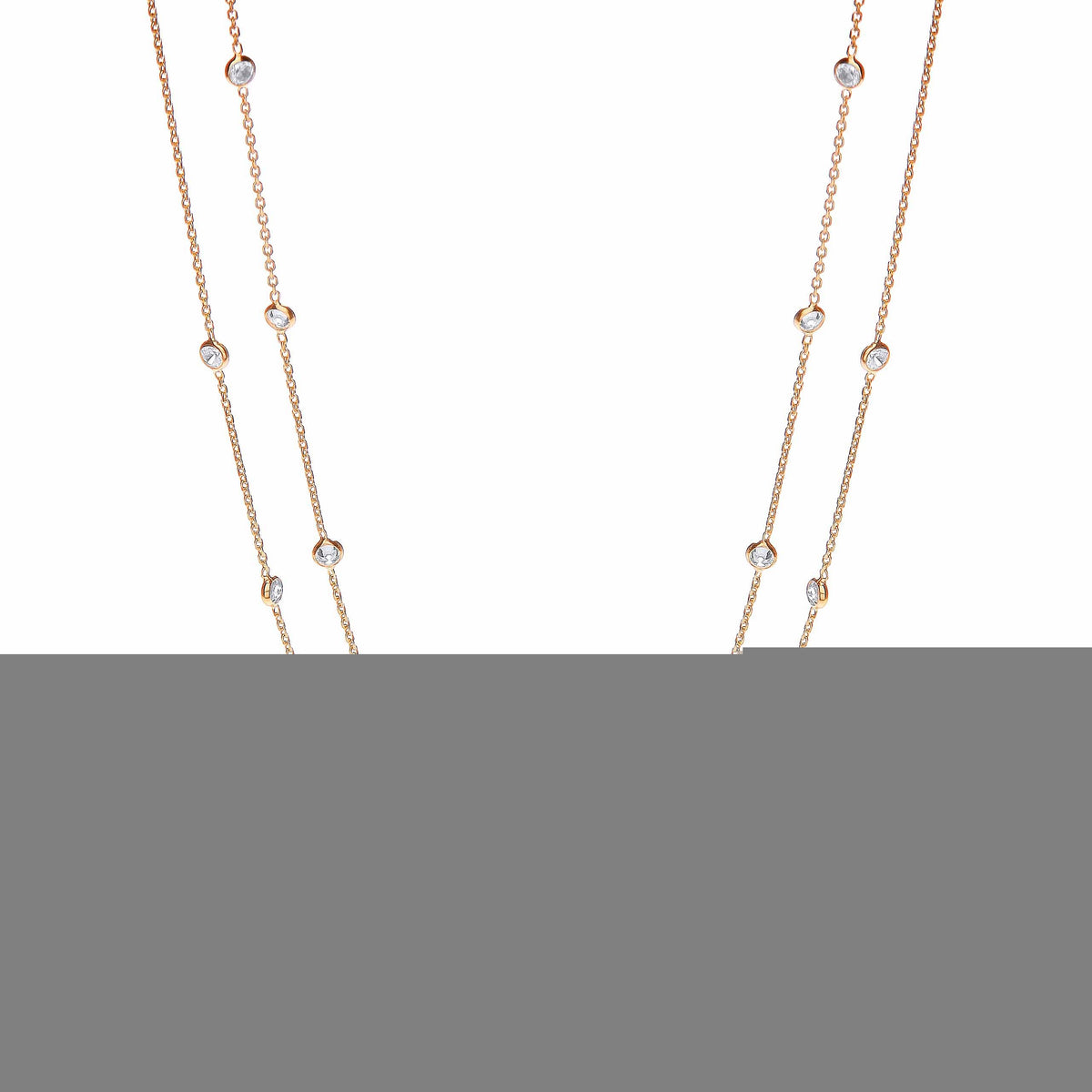 Gold Coated Rubover 23 Cz&#39;s Necklace 38&quot;