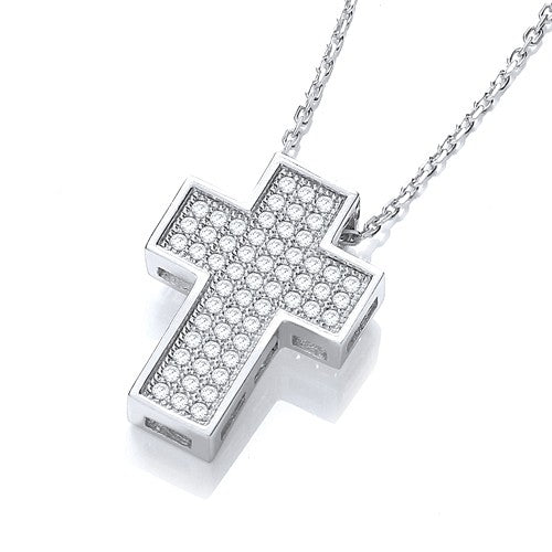 Micro Pave&#39; Cross with Chain