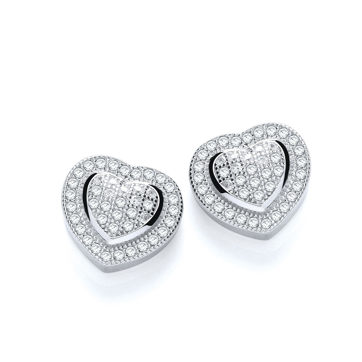 Micro Pave&#39; Heart Stud