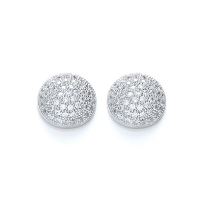 Micro Pave' Round Half Ball Stud