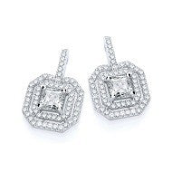 Micro Pave' Fancy Square Drop Earring