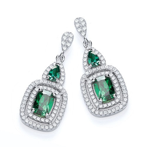 Micro Pave&#39; Fancy Drop with Green Cz&#39;s