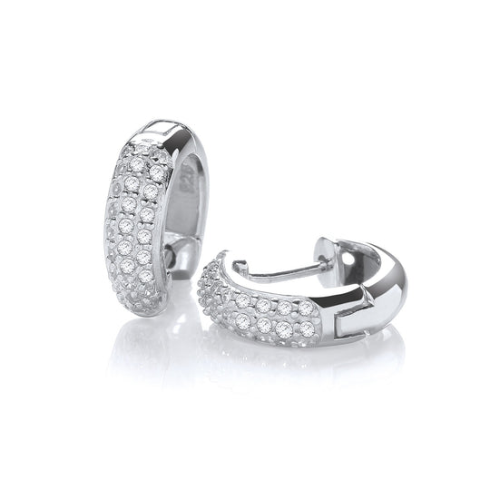 Micro Pave' Small Hoop with Cz