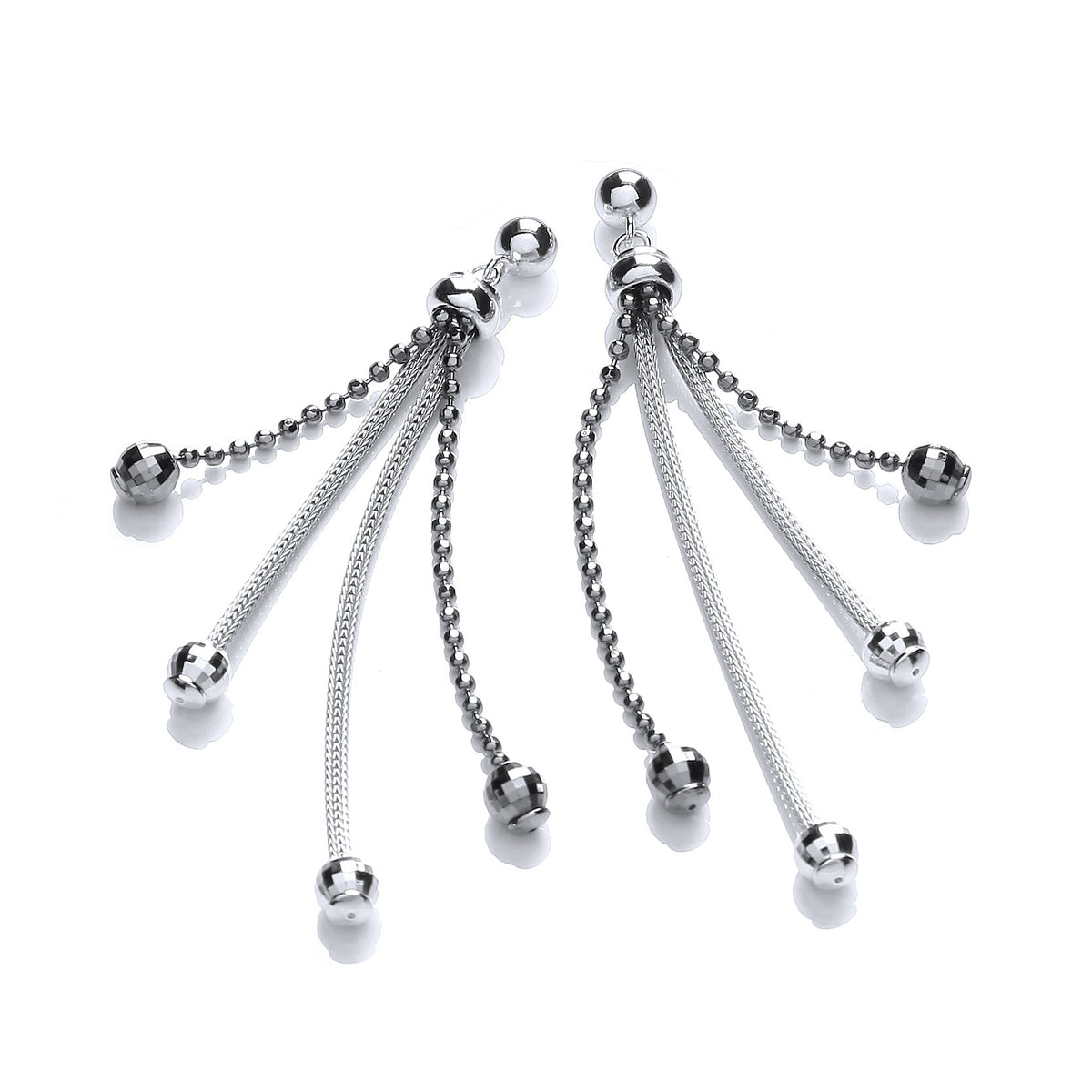 Two Strand &amp; 2 Ruthenium Drop Earrings