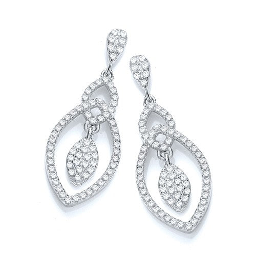 Micro Pave&#39; Tear Drop Fancy Earrings