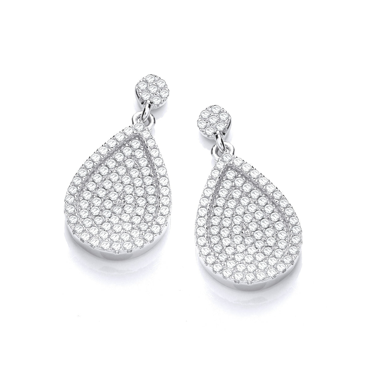 Micro Pave&#39; Pear Shape Cz Drop Earrings