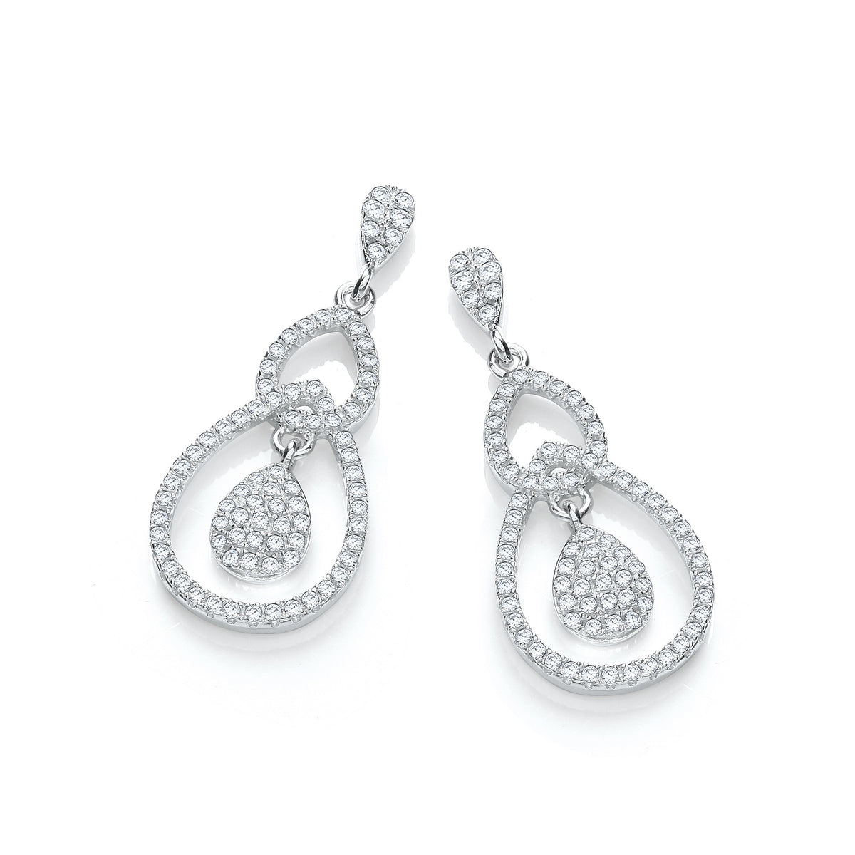 Micro Pave&#39; Fancy Cz Drop Earrings