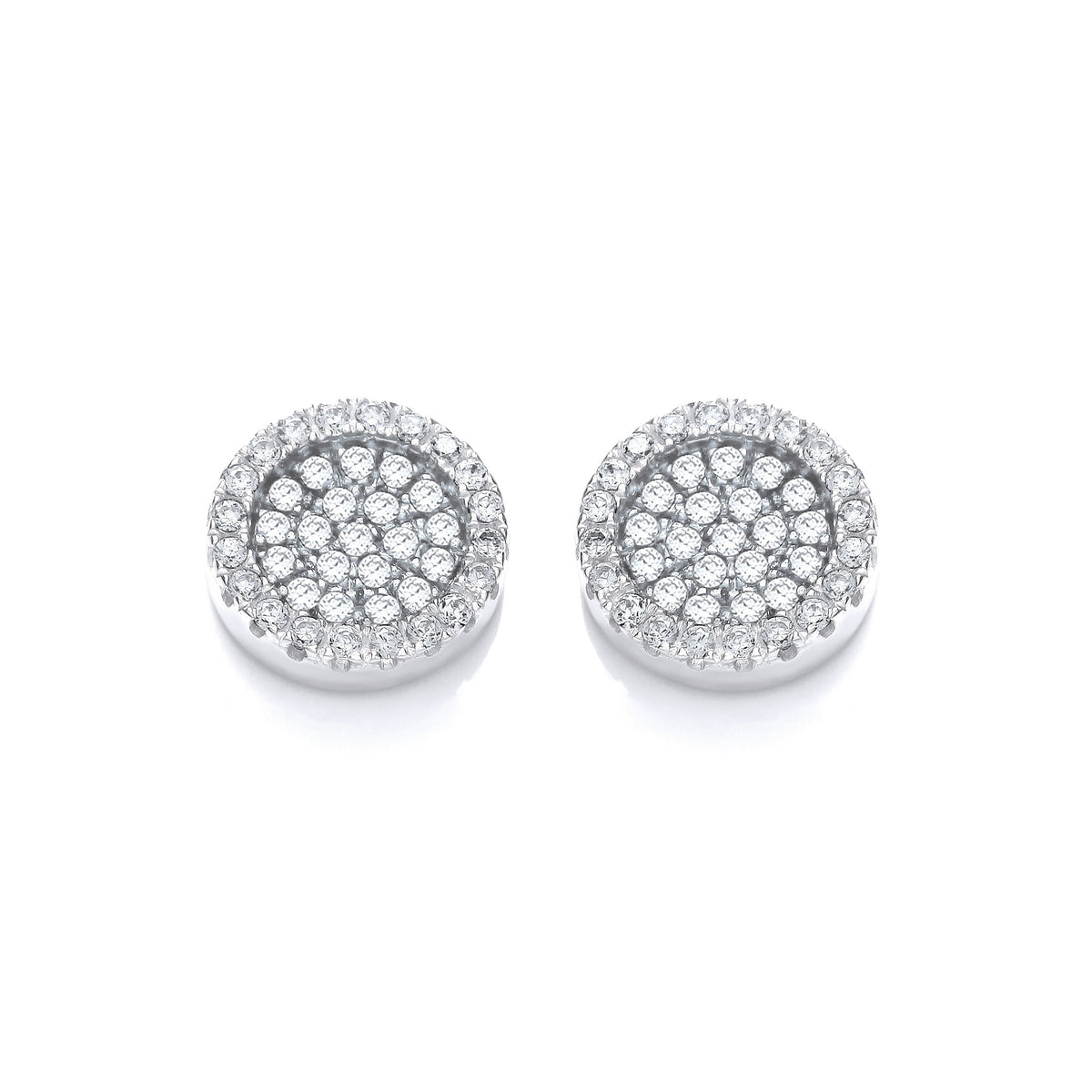 Micro Pave&#39; Round Cz Stud Earrings