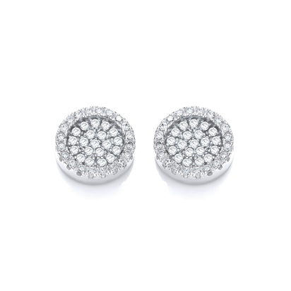 Micro Pave' Round Cz Stud Earrings