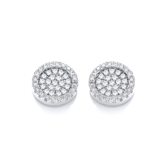Micro Pave' Round Cz Stud Earrings