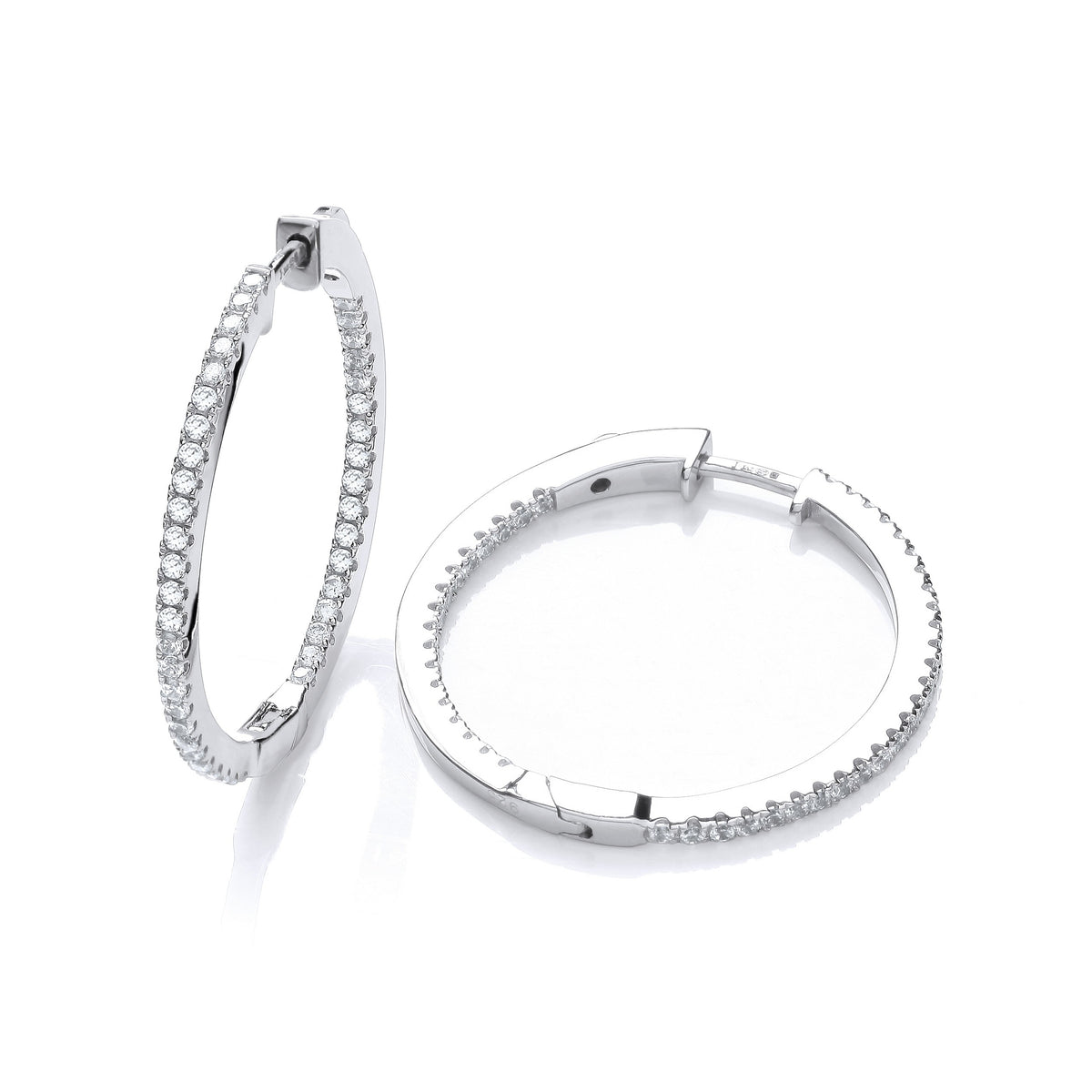 Micro Pave&#39; Round Hoop Cz Earrings