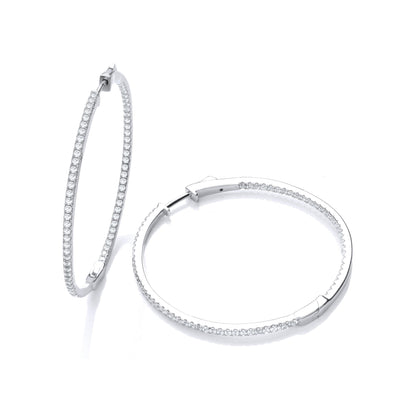 Micro Pave' Big Round Hoop Cz Earrings