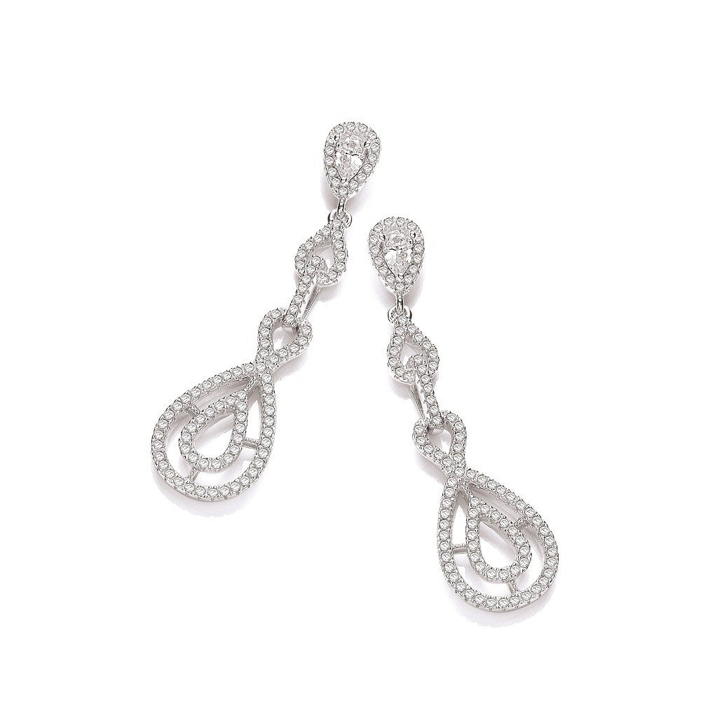 Micro Pave&#39; Cz Fancy Drop Earrings