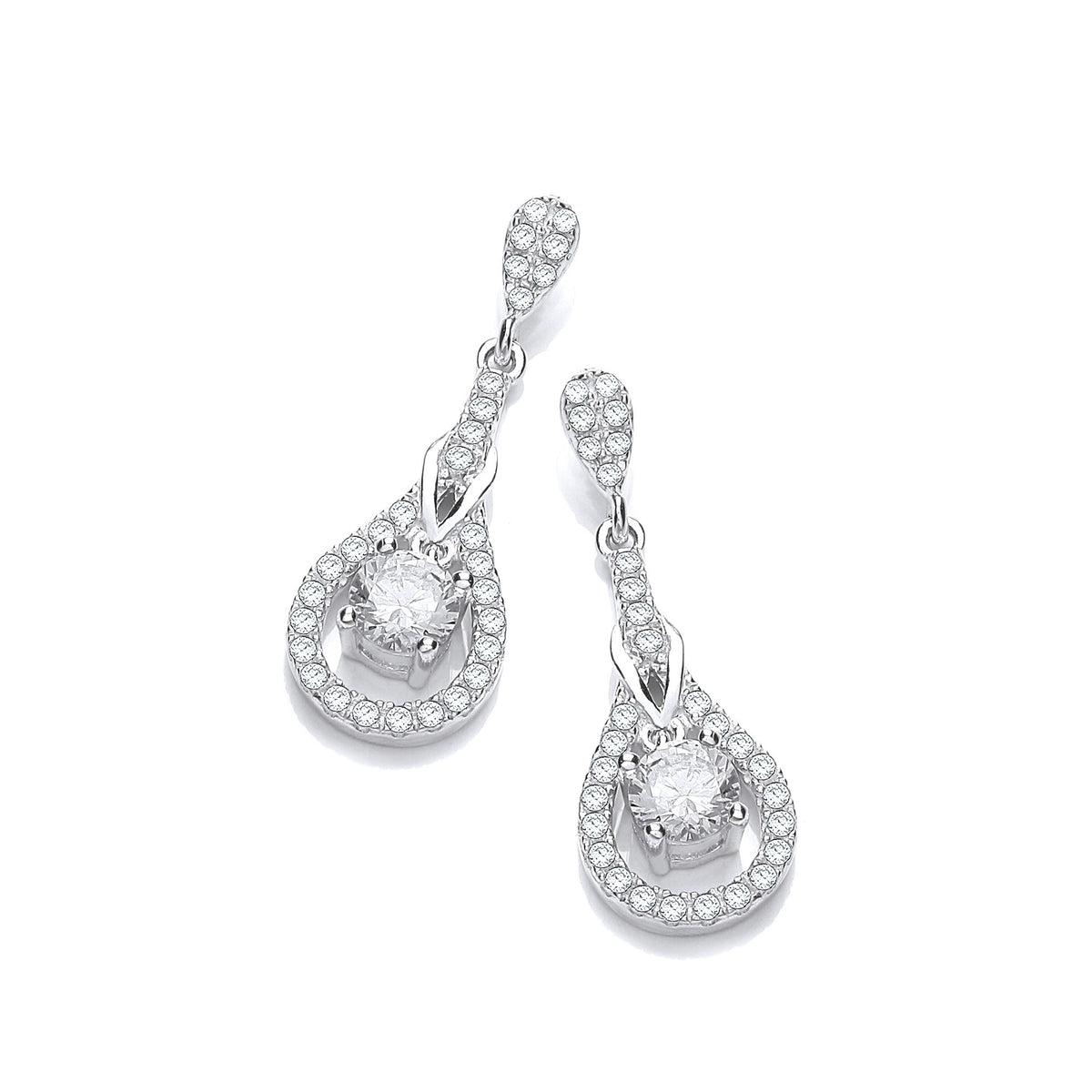 Micro Pave&#39; Tear Drop Cz Earrings