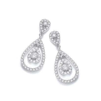 Micro Pave' Teardrop Cz Earrings