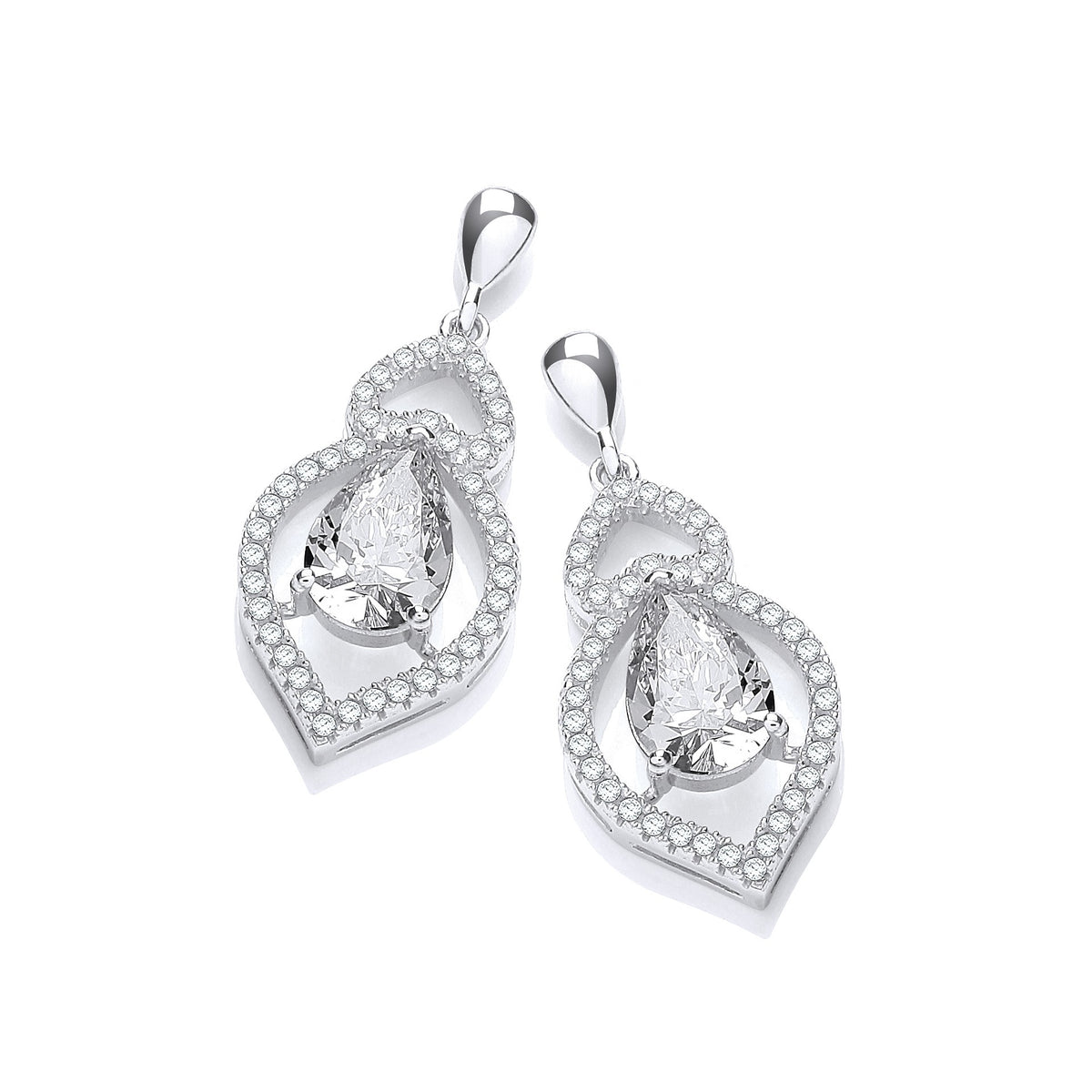 Micro Pave&#39; Tear Drop Cz Earrings