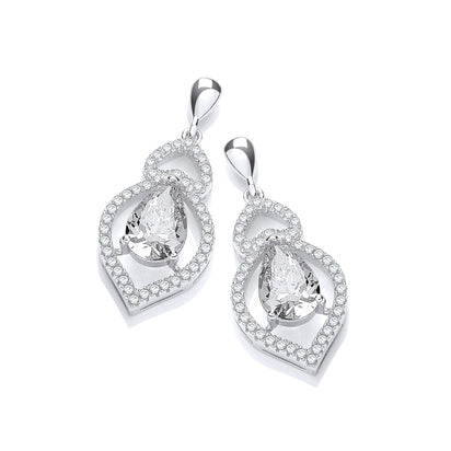 Micro Pave' Tear Drop Cz Earrings